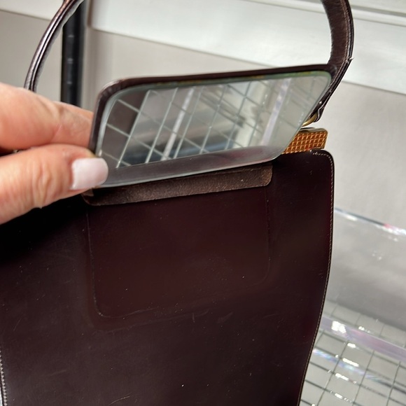 Bienen Davis Vintage Brown Leather Structured Snap Lock Closure Handbag - Picture 3 of 15